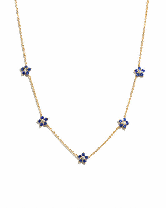Sapphire Flower Necklace