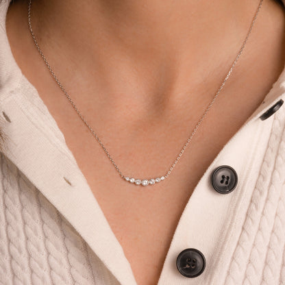 Bezeled Gradient Bar Necklace