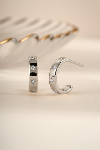 Star Studded Hoop Earrings
