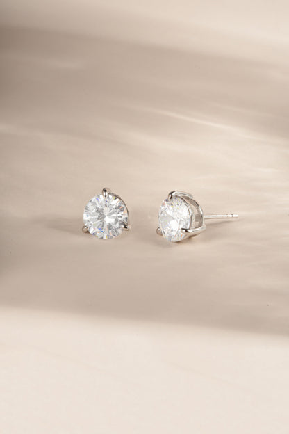 8mm Round Solitaire Stud Earrings