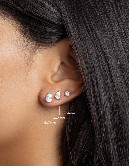 5x7mm Pear Studs