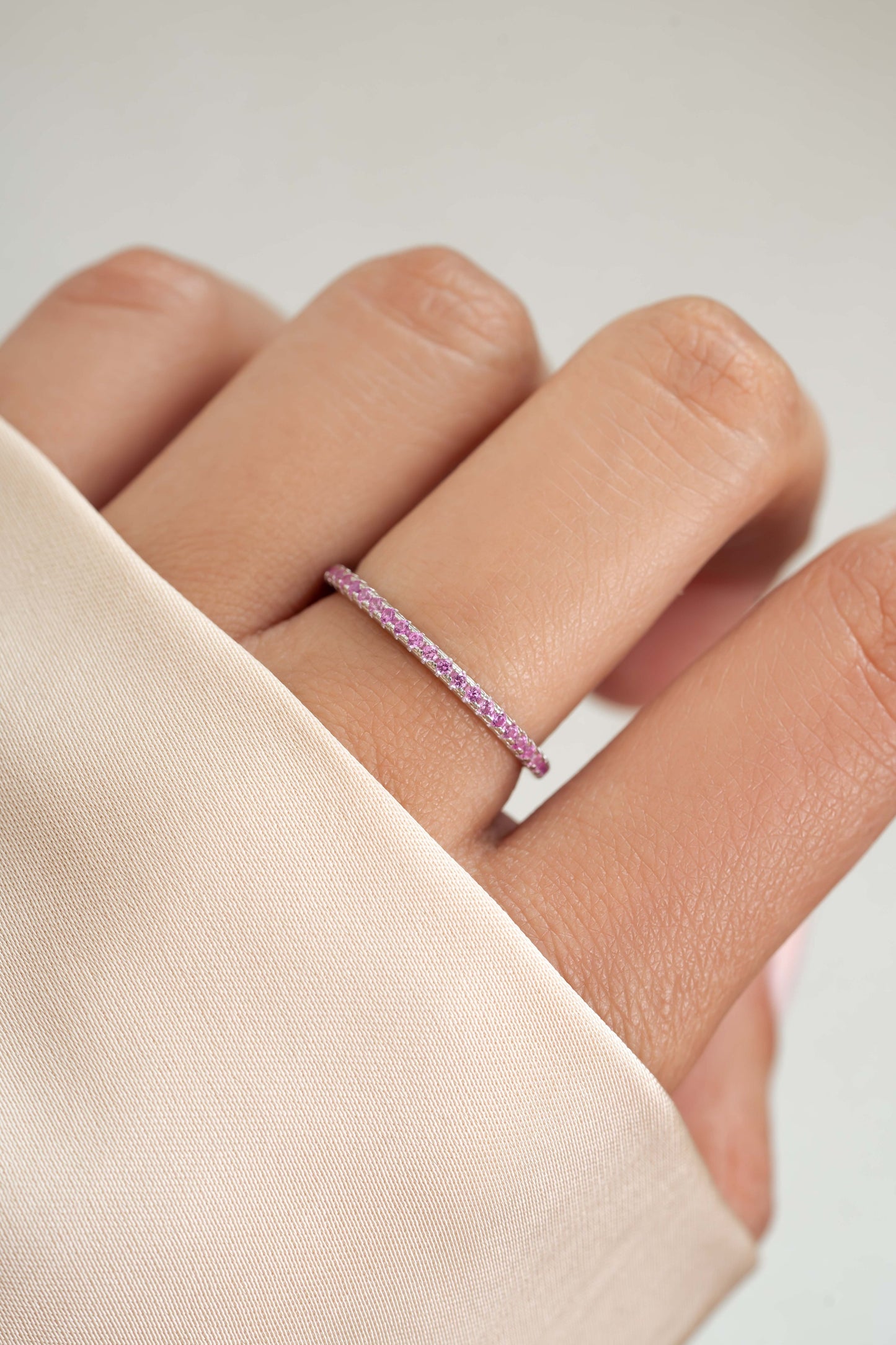 Rose Birthstone Eternity Ring