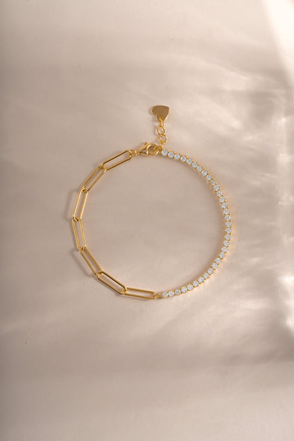 Tennis and Paperclip Bracelet