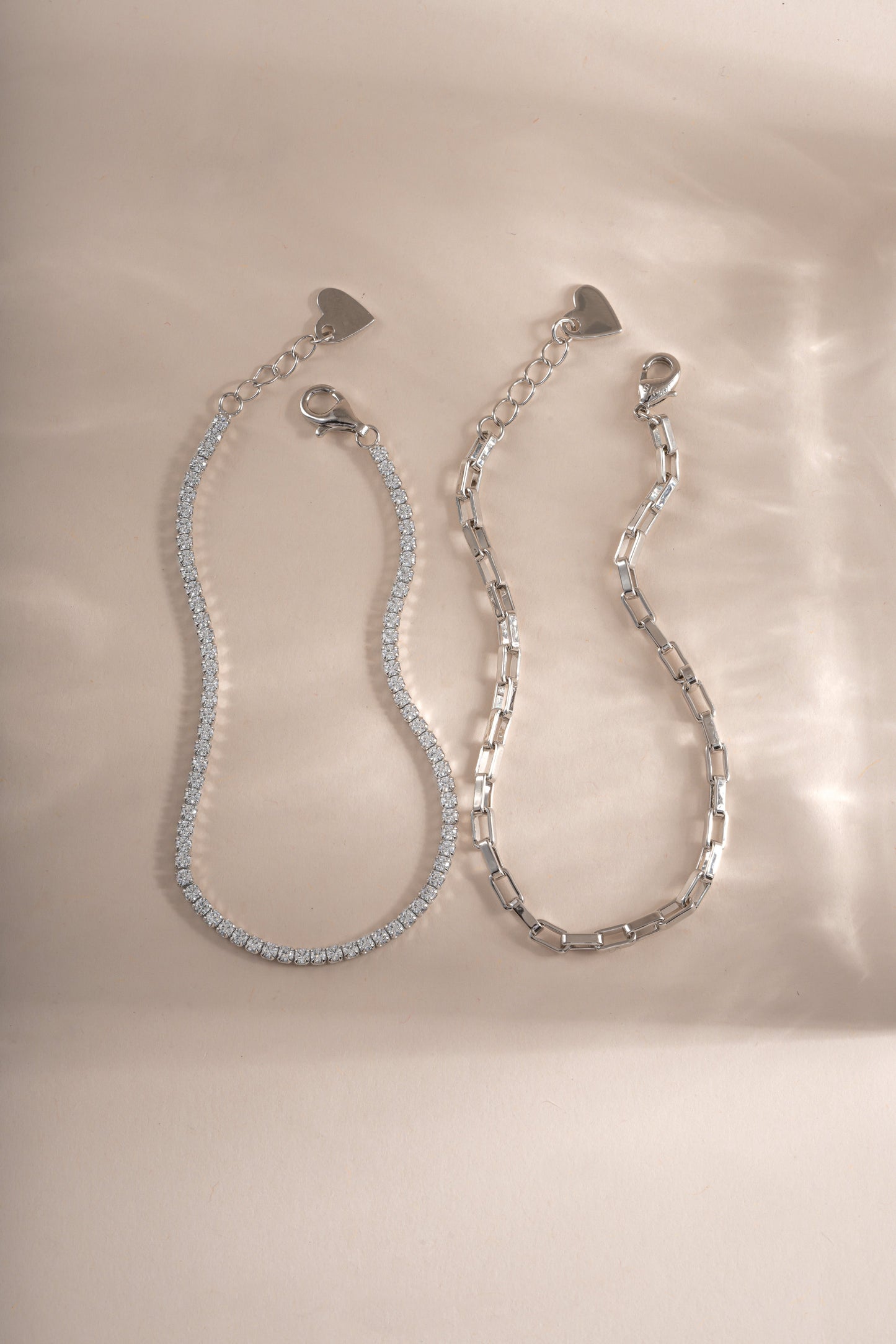 Tennis & Paperclip Bracelet Set