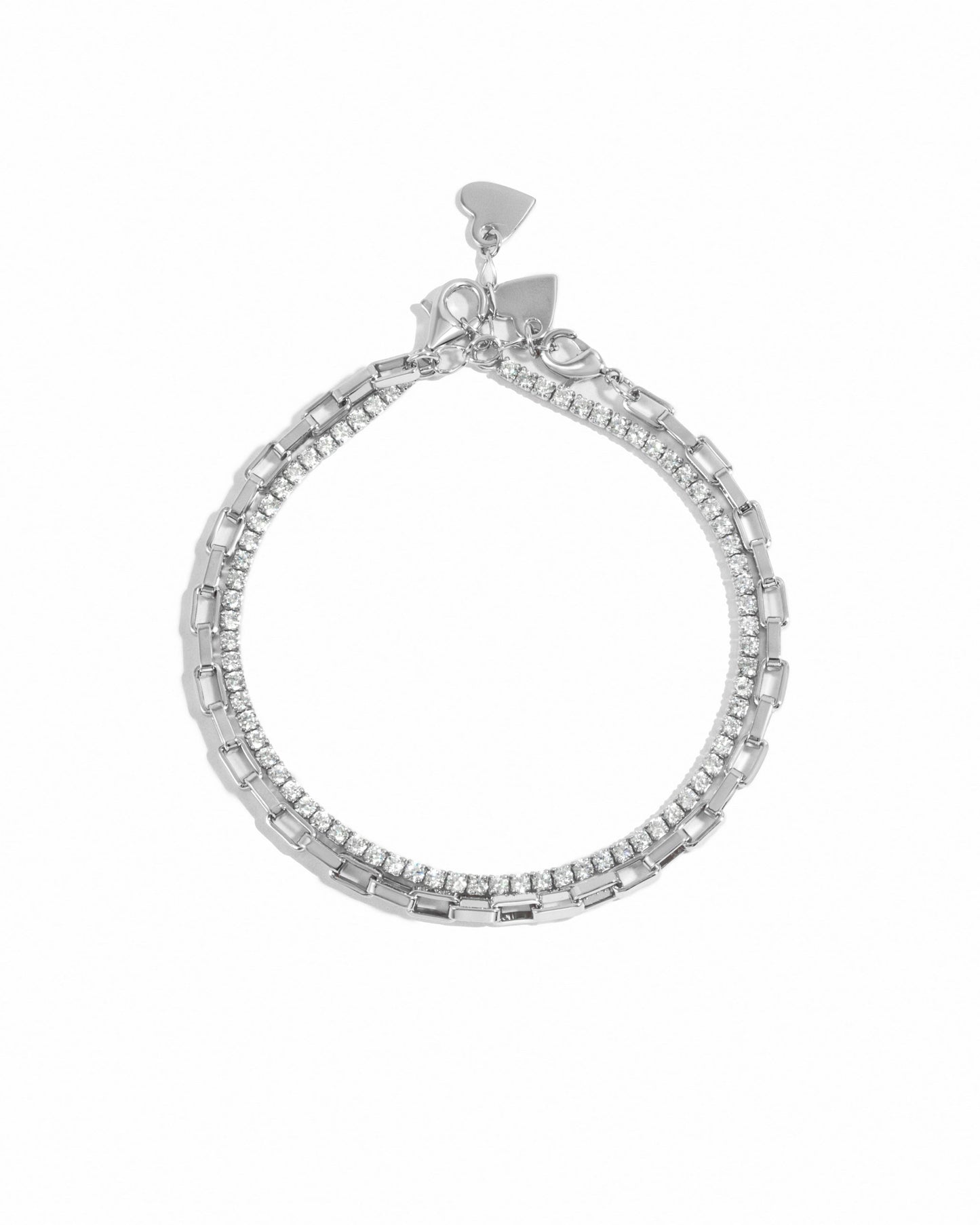 Tennis & Paperclip Bracelet Set