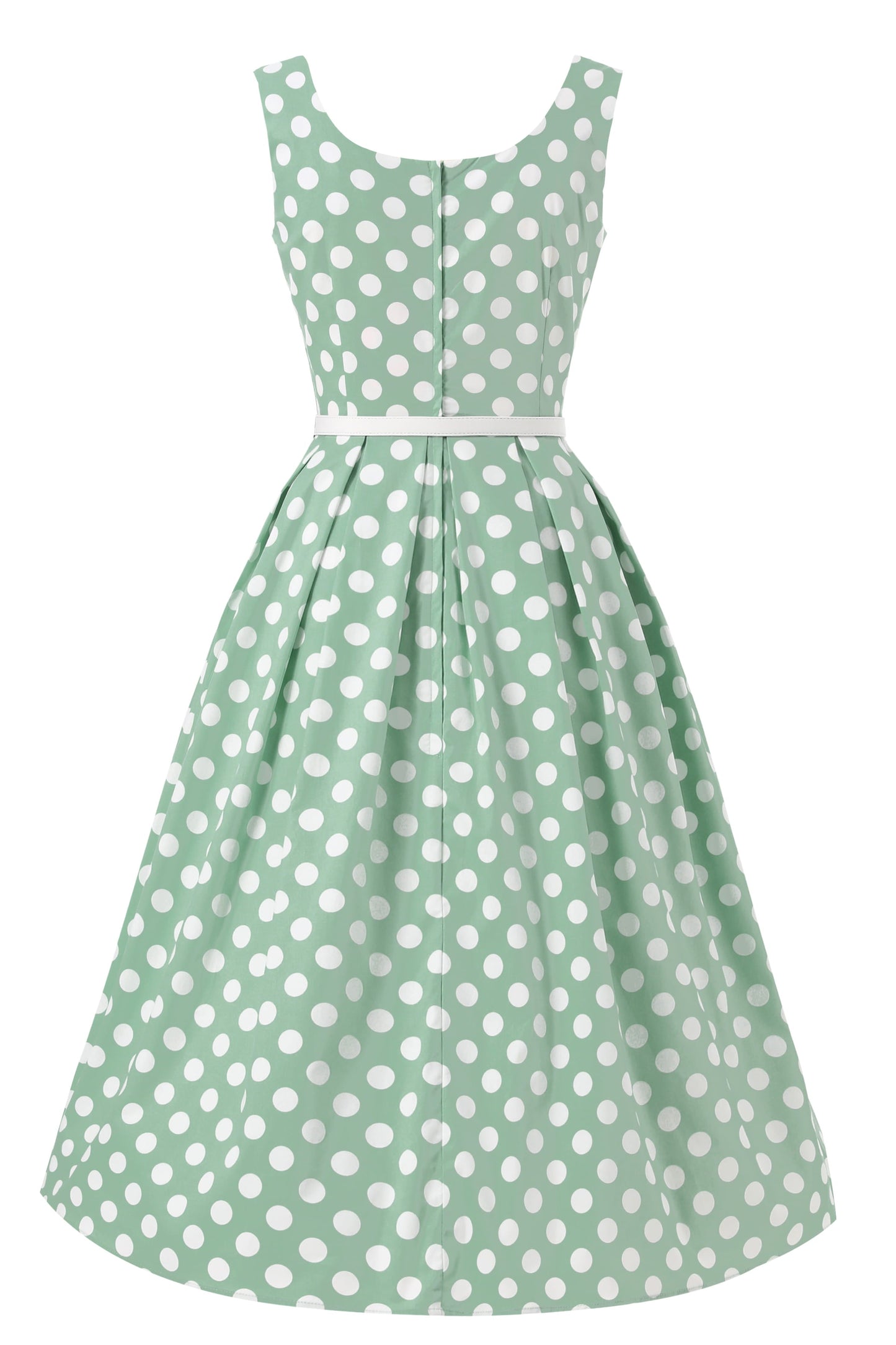 Ophelia Sage Polka Dot Midi Dress