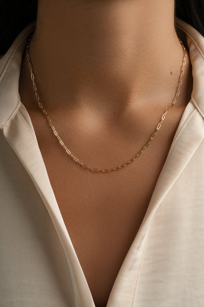 Tiny Link Paperclip Necklace