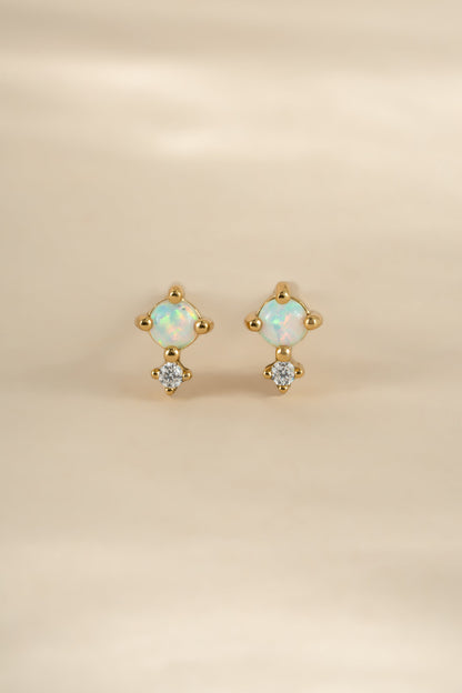 Tiny Opal Stud Earrings
