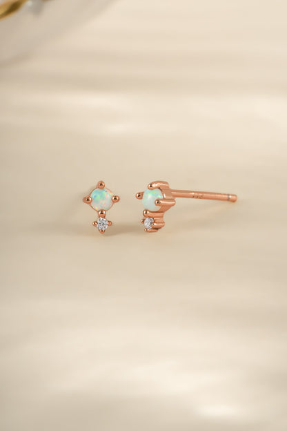 Tiny Opal Stud Earrings
