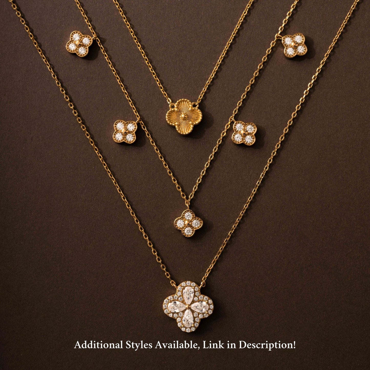 Pear Four Leaf Clover Necklace