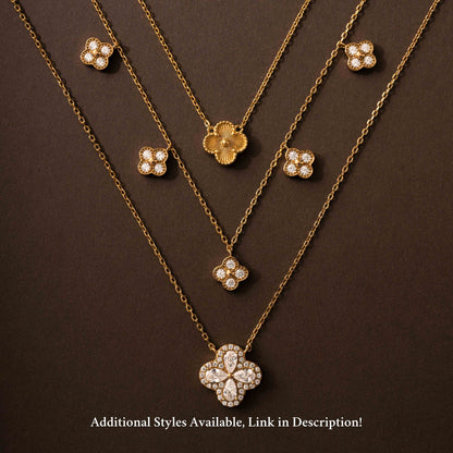 Pear Four Leaf Clover Necklace