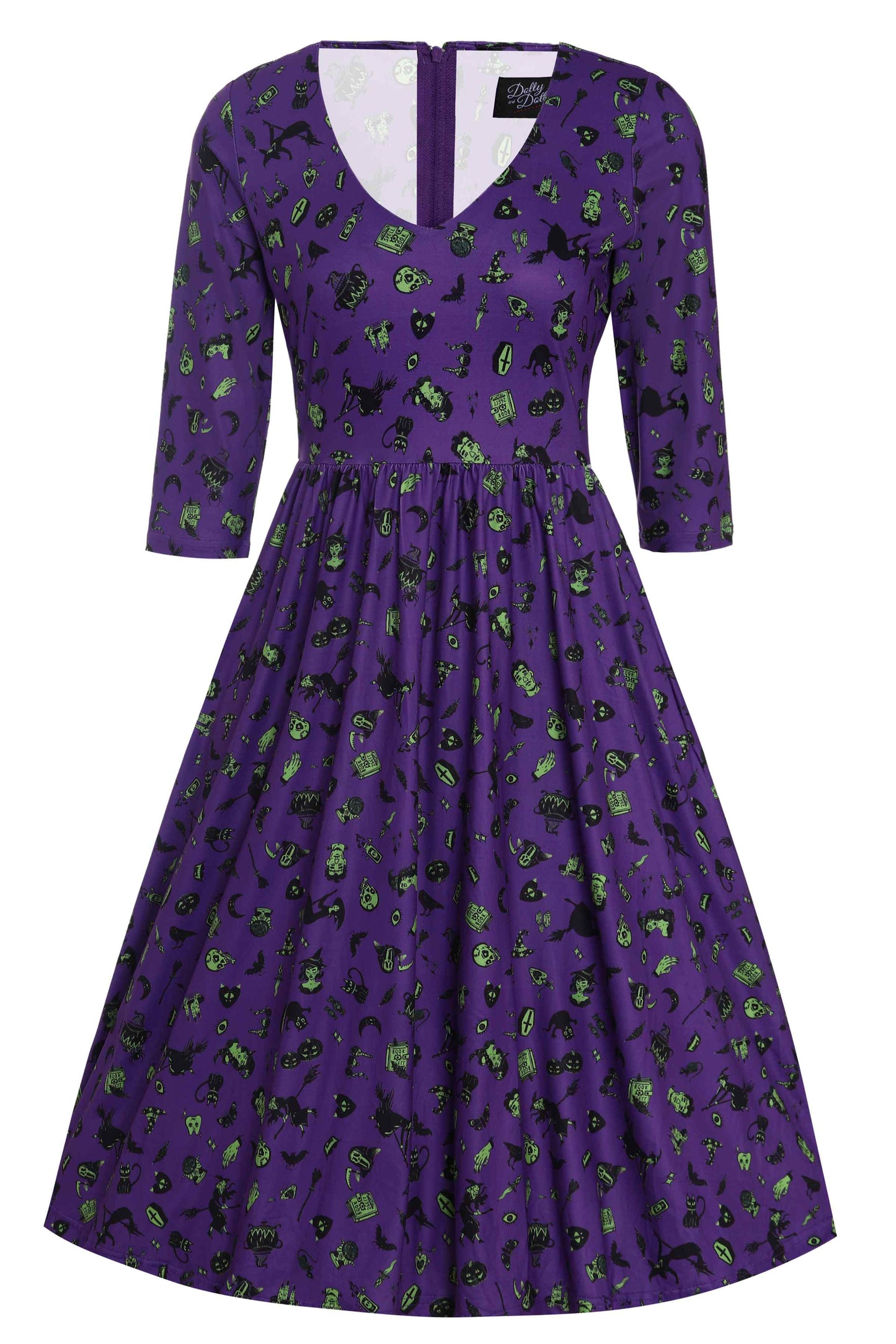 Billie Purple Wizard & Witch Long Sleeved Dress
