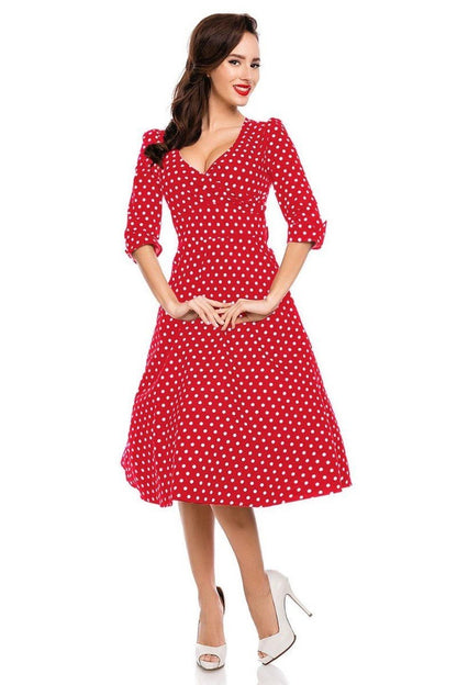 Katherine Red Polka Dot Swing Dress