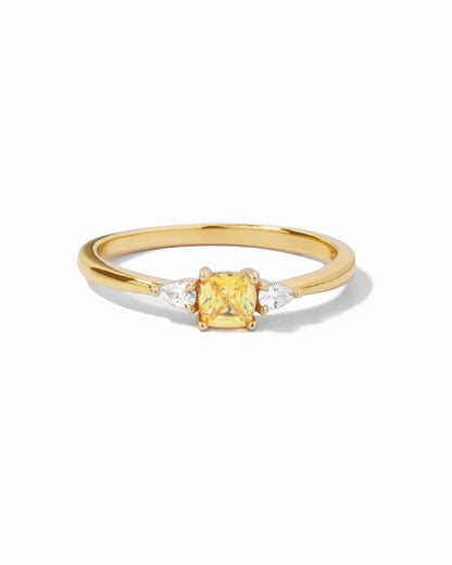 Citrine Cushion Ring